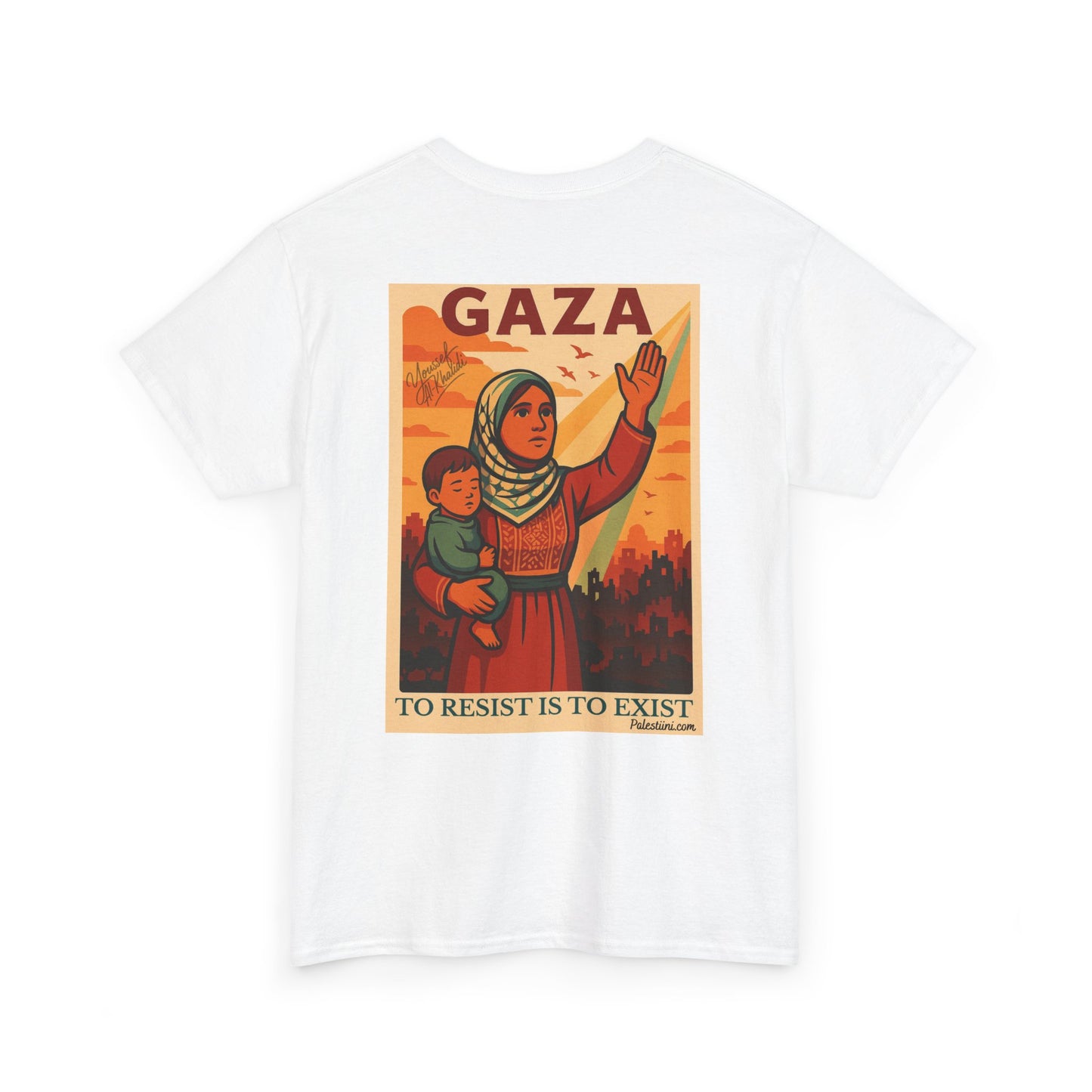 T-shirt Palestine - "Résister, c'est exister" - Impression Dos