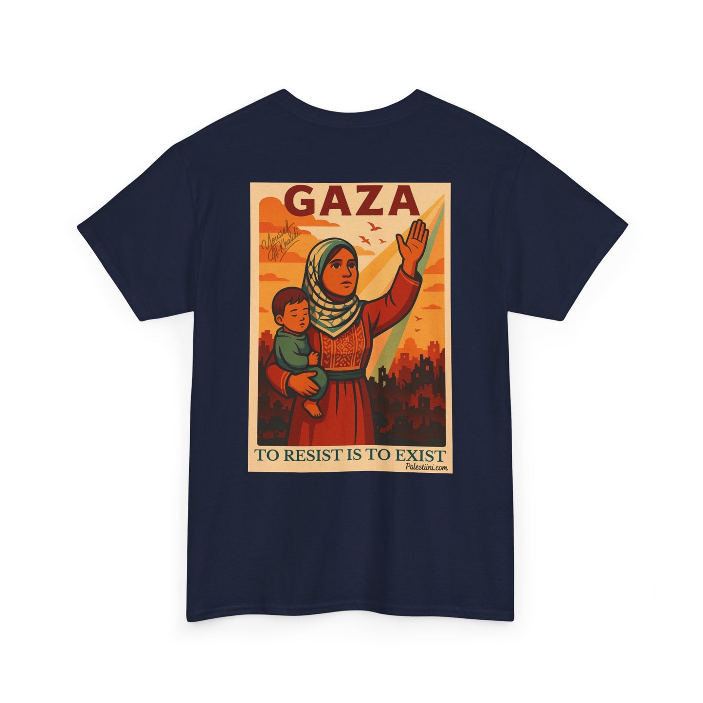 T-shirt Palestine - "Résister, c'est exister" - Impression Dos