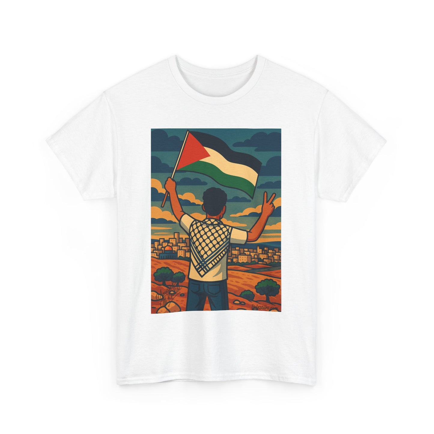 T-shirt Palestine - "Le Salut" - Impression Devant