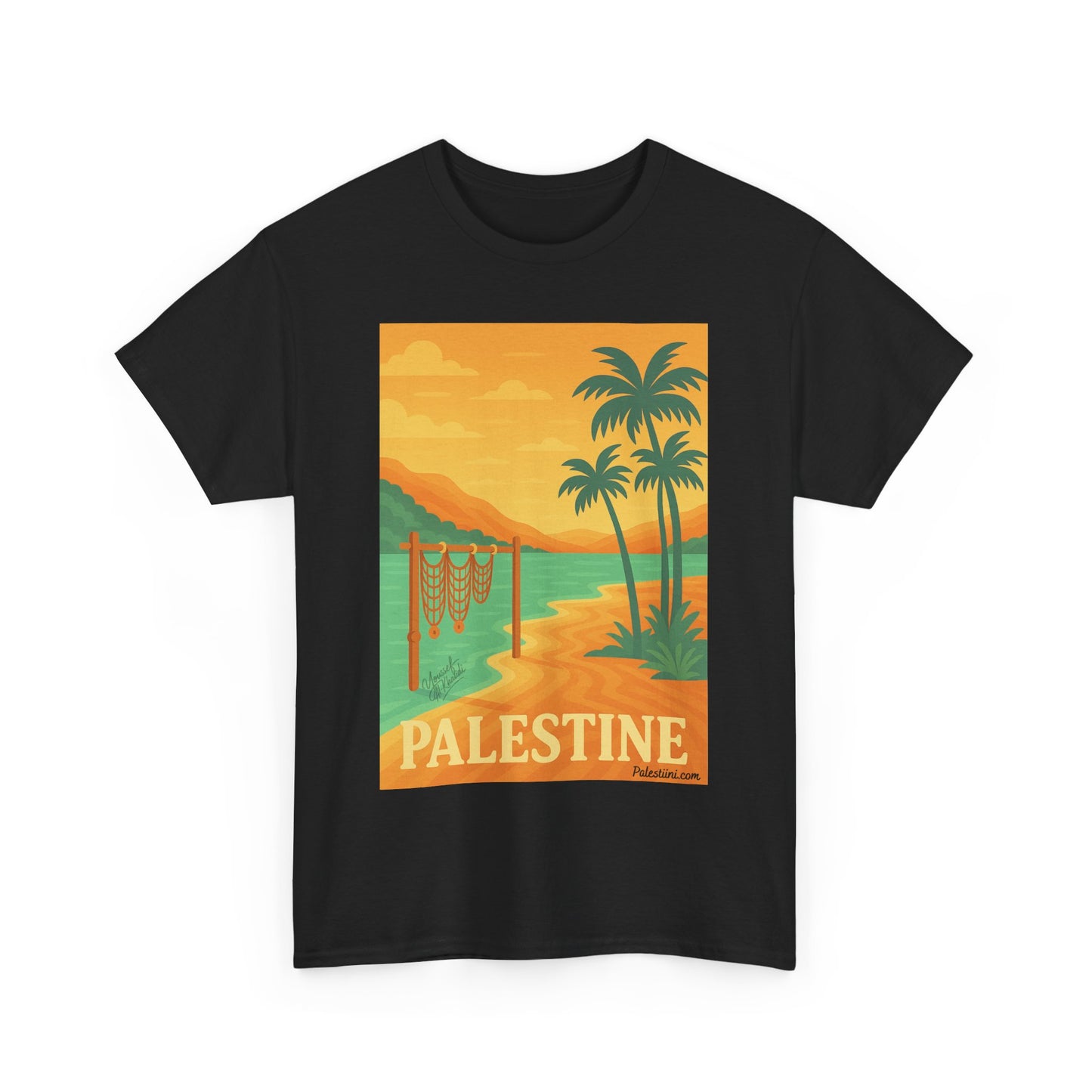 T-shirt Palestine - "Bord du Jourdain" - Impression Devant