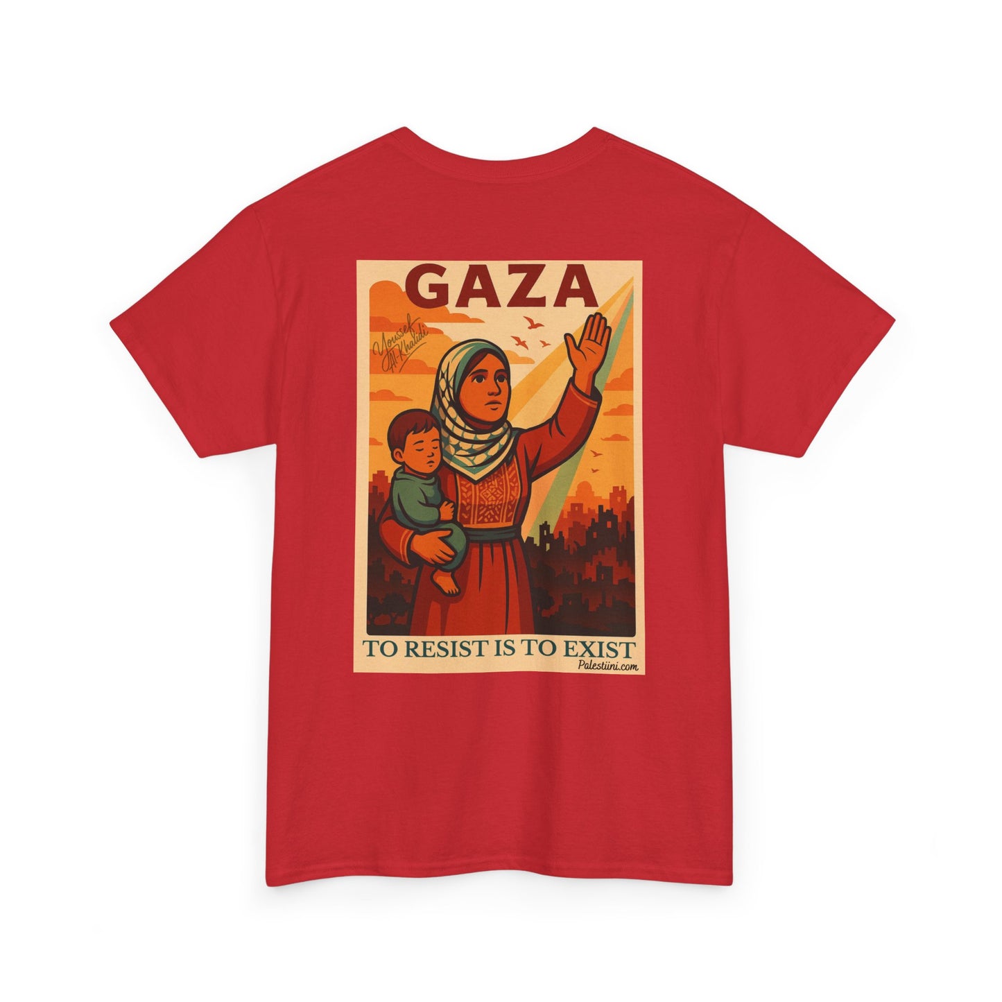 T-shirt Palestine - "Résister, c'est exister" - Impression Dos