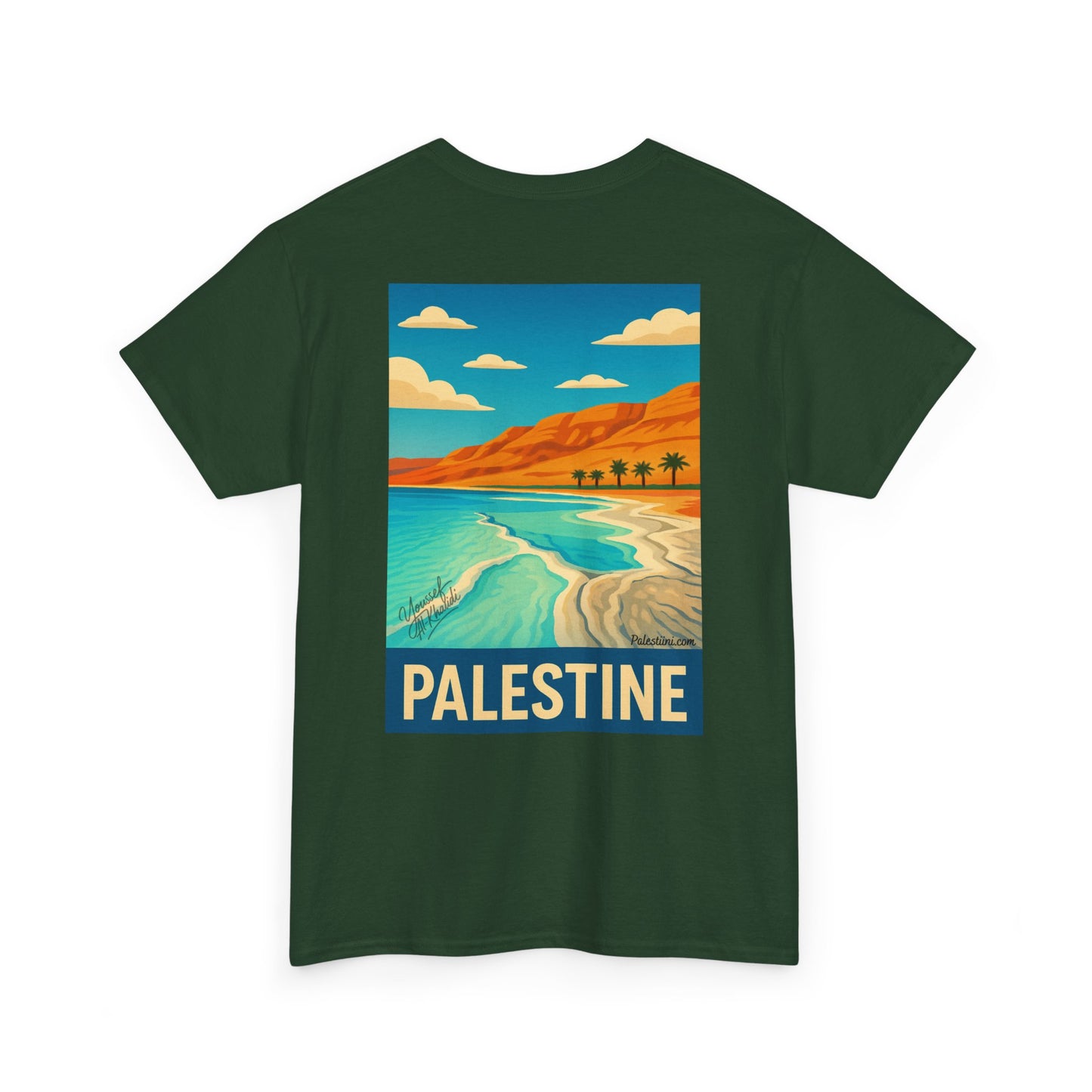 Tee shirt Palestine - "Vagues de Palestine" - Impression Dos