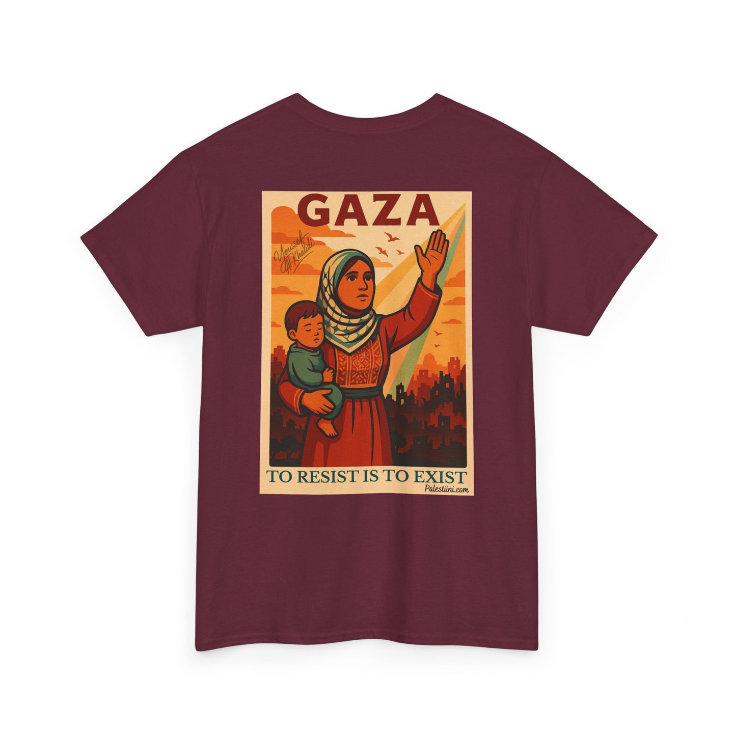 T-shirt Palestine - "Résister, c'est exister" - Impression Dos