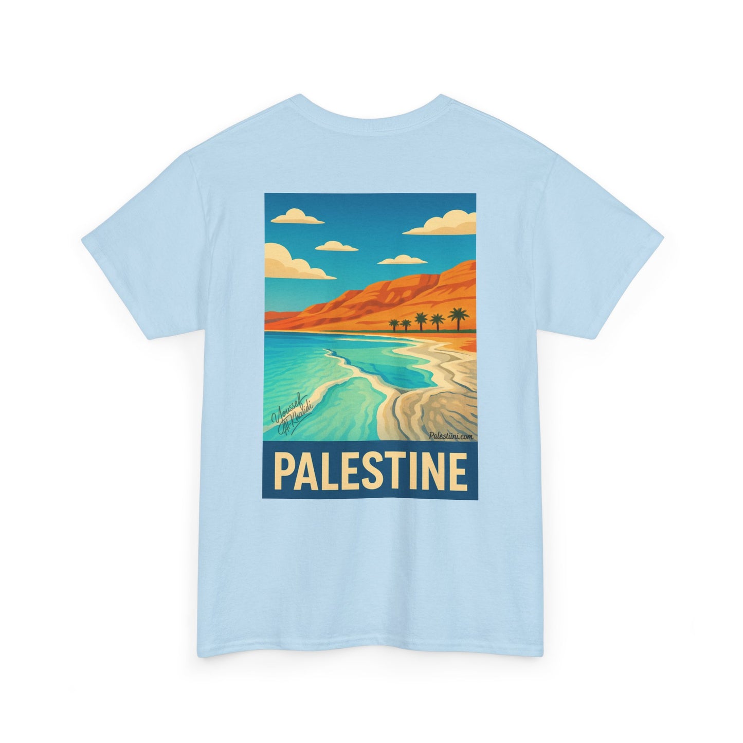 Tee shirt Palestine - "Vagues de Palestine" - Impression Dos