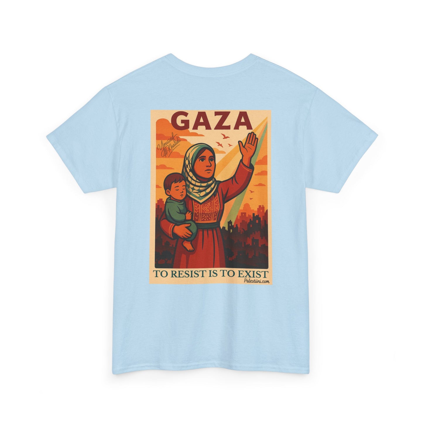 T-shirt Palestine - "Résister, c'est exister" - Impression Dos