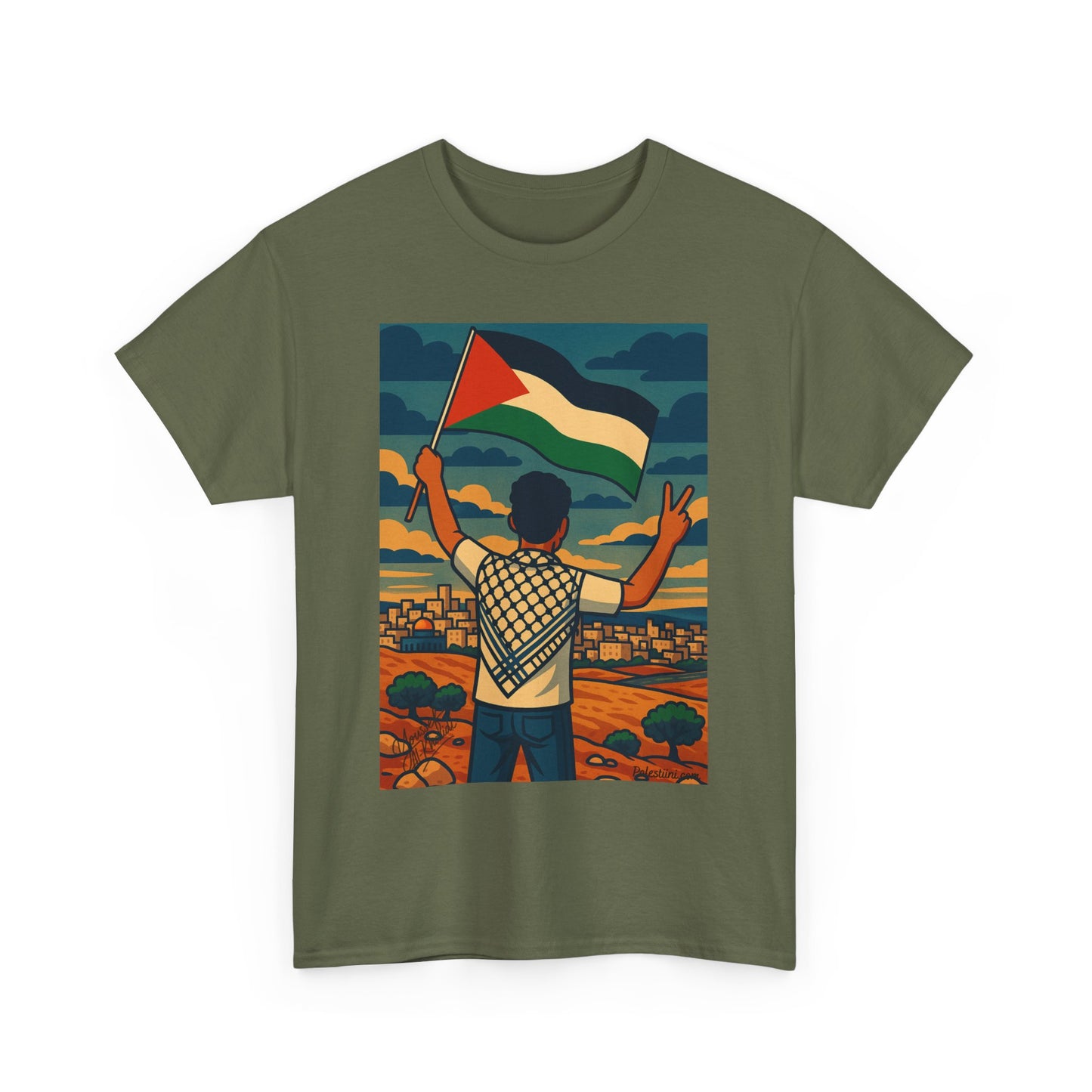 T-shirt Palestine - "Le Salut" - Impression Devant