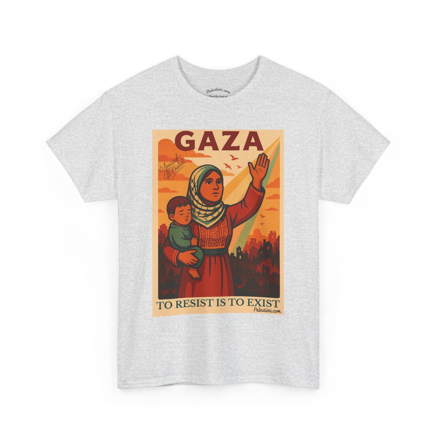 T-shirt Palestine - "Résister, c'est exister" - Impression Devant