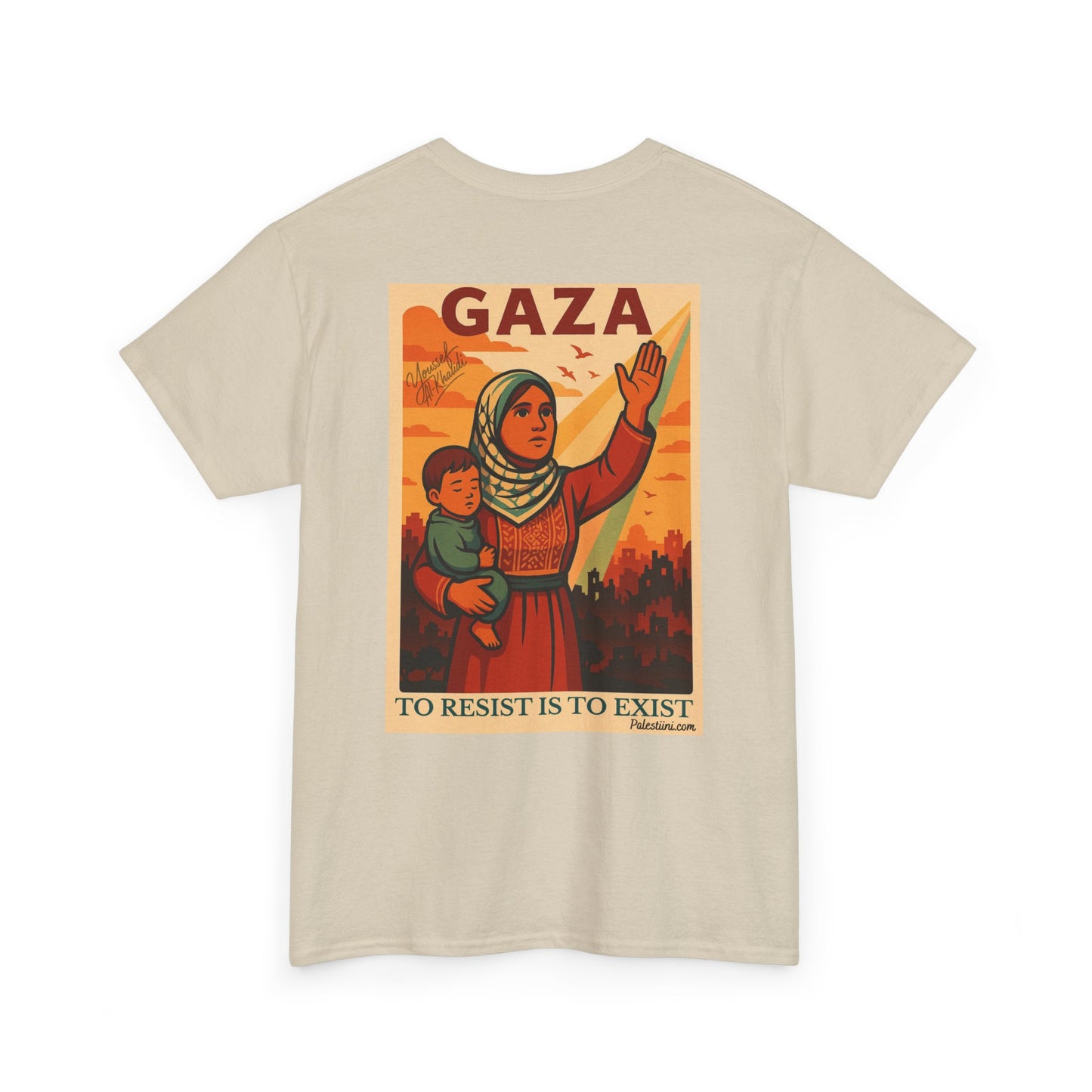 T-shirt Palestine - "Résister, c'est exister" - Impression Dos