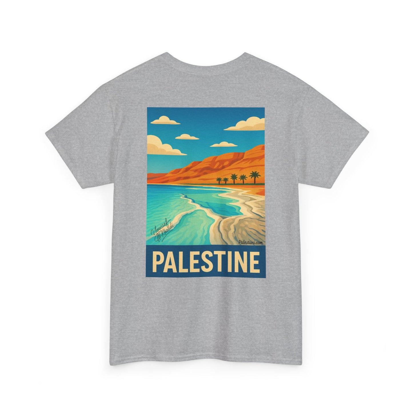 Tee shirt Palestine - "Vagues de Palestine" - Impression Dos