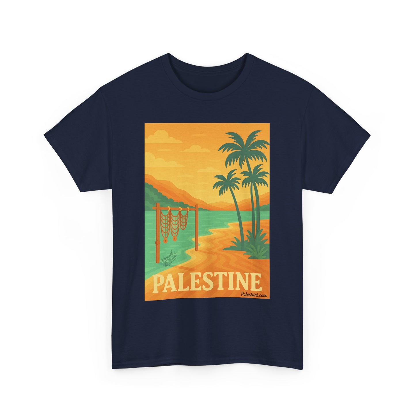 T-shirt Palestine - "Bord du Jourdain" - Impression Devant