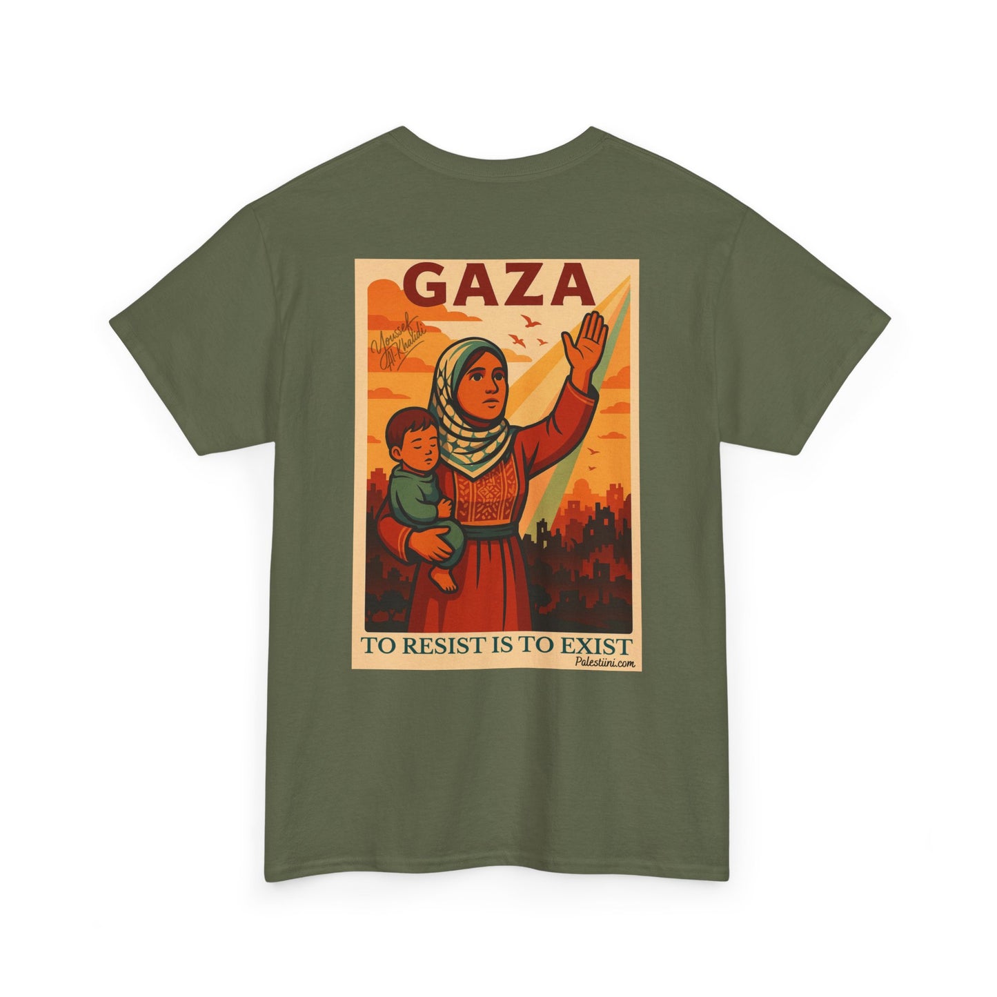 T-shirt Palestine - "Résister, c'est exister" - Impression Dos