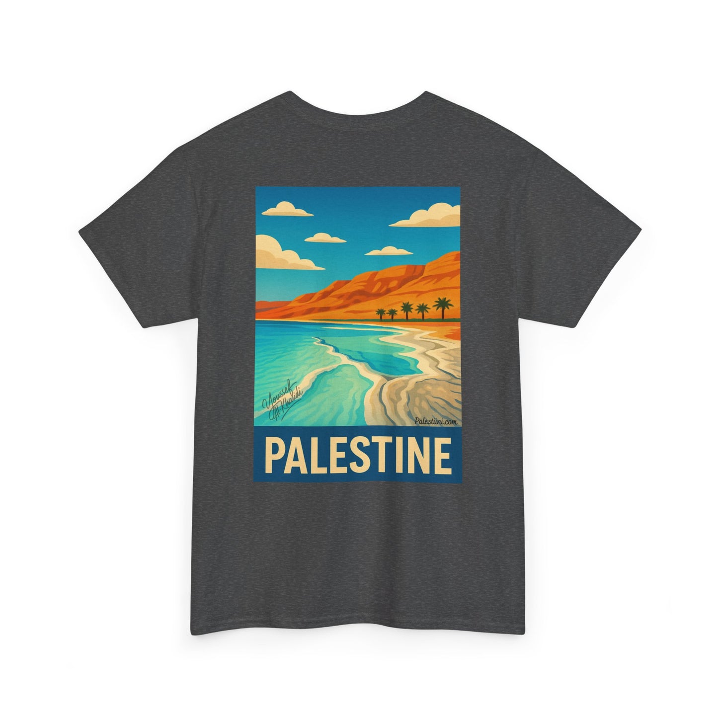 Tee shirt Palestine - "Vagues de Palestine" - Impression Dos