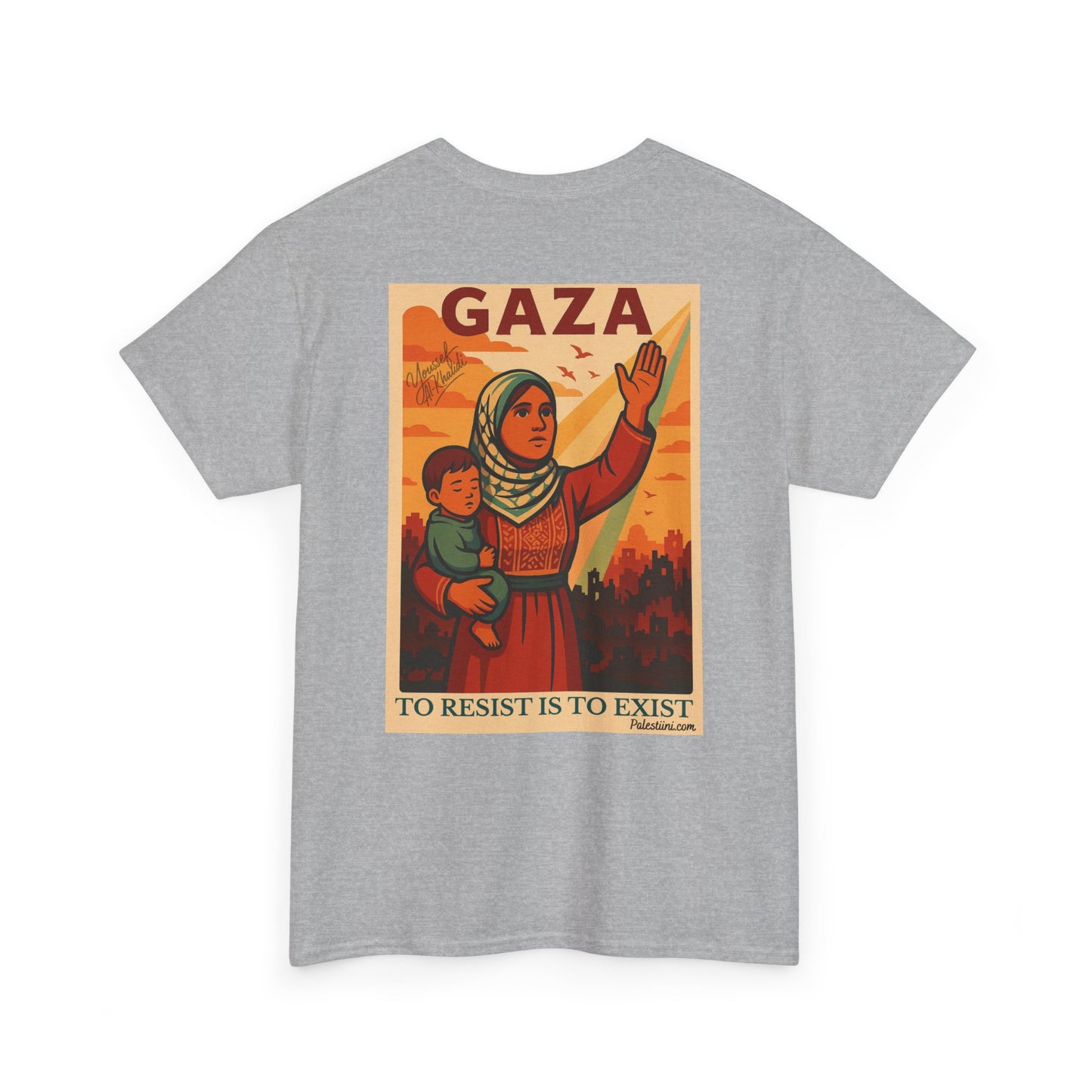 T-shirt Palestine - "Résister, c'est exister" - Impression Dos