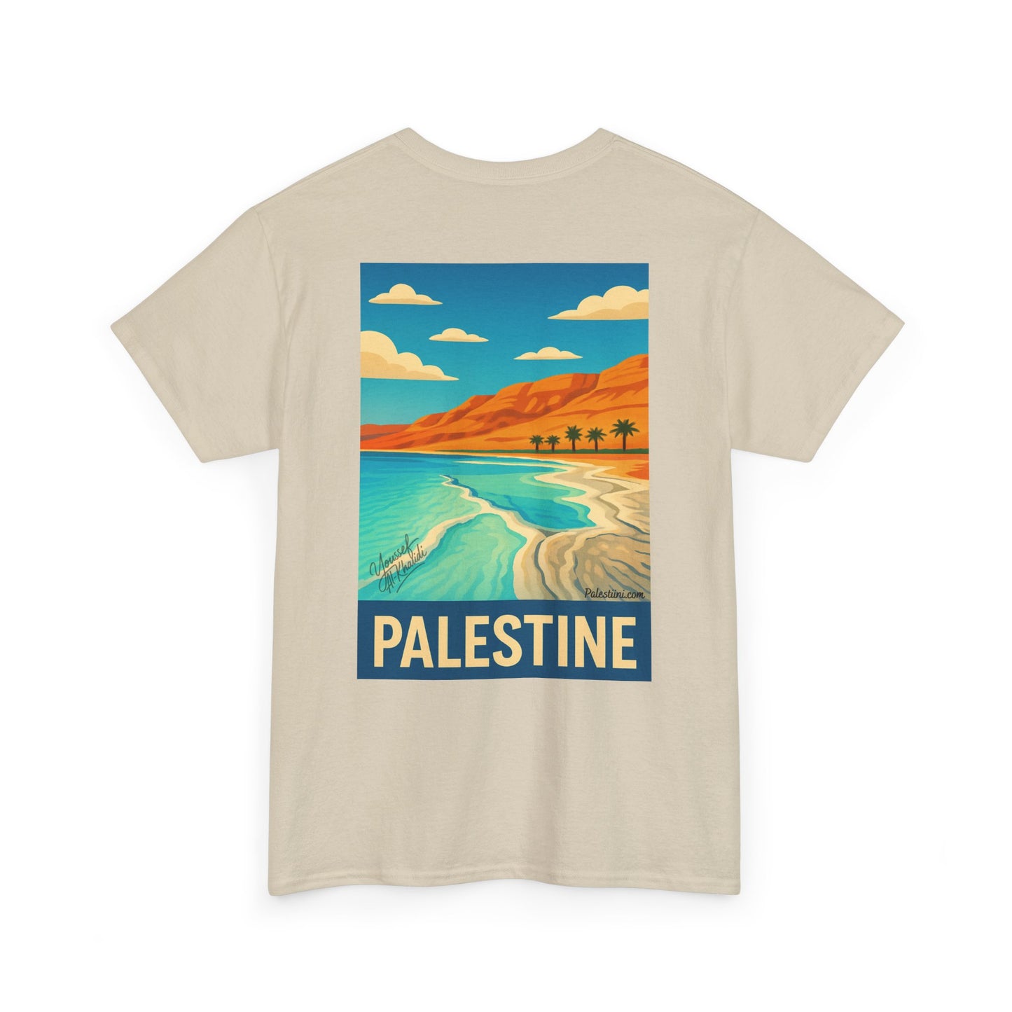 Tee shirt Palestine - "Vagues de Palestine" - Impression Dos