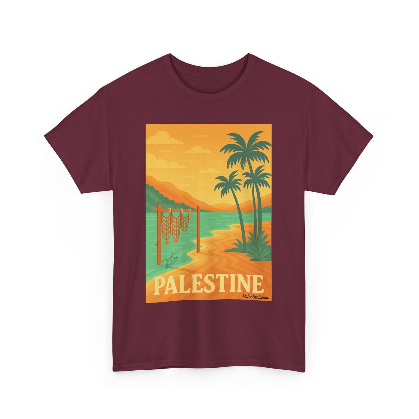 T-shirt Palestine - "Bord du Jourdain" - Impression Devant
