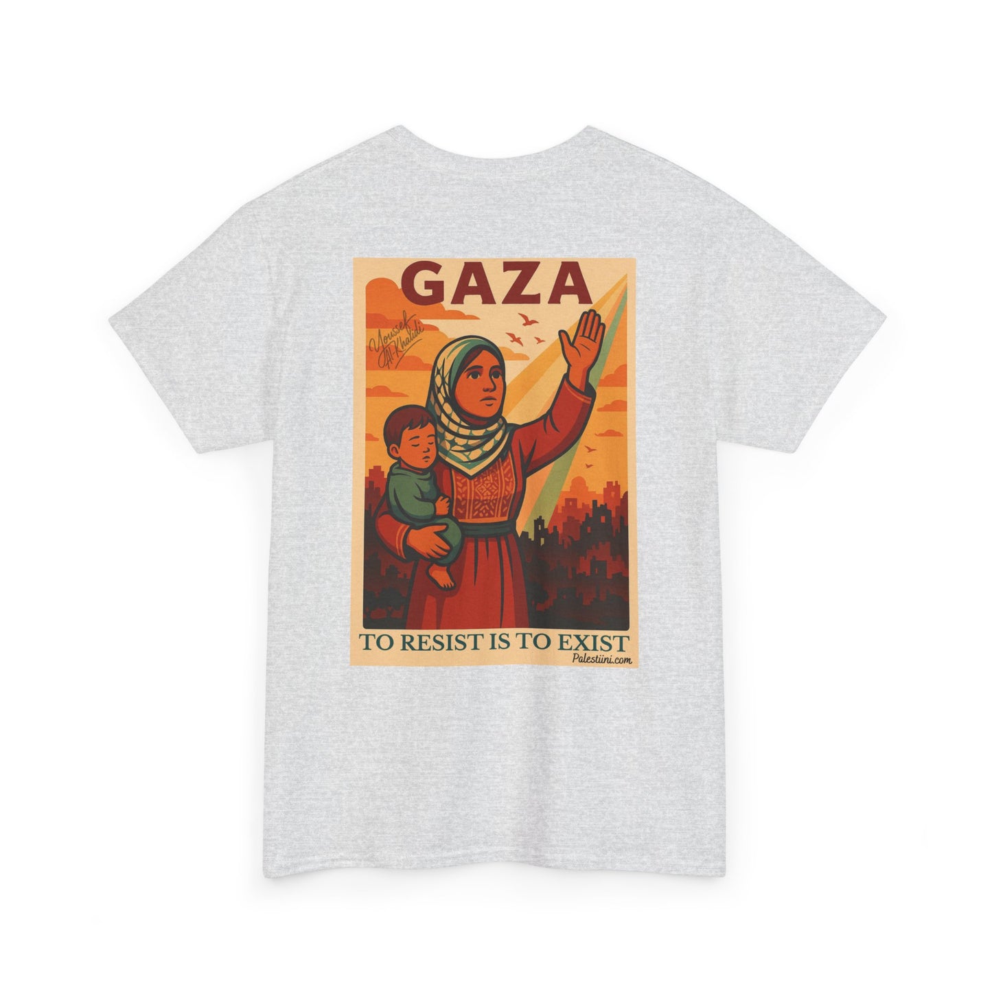 T-shirt Palestine - "Résister, c'est exister" - Impression Dos