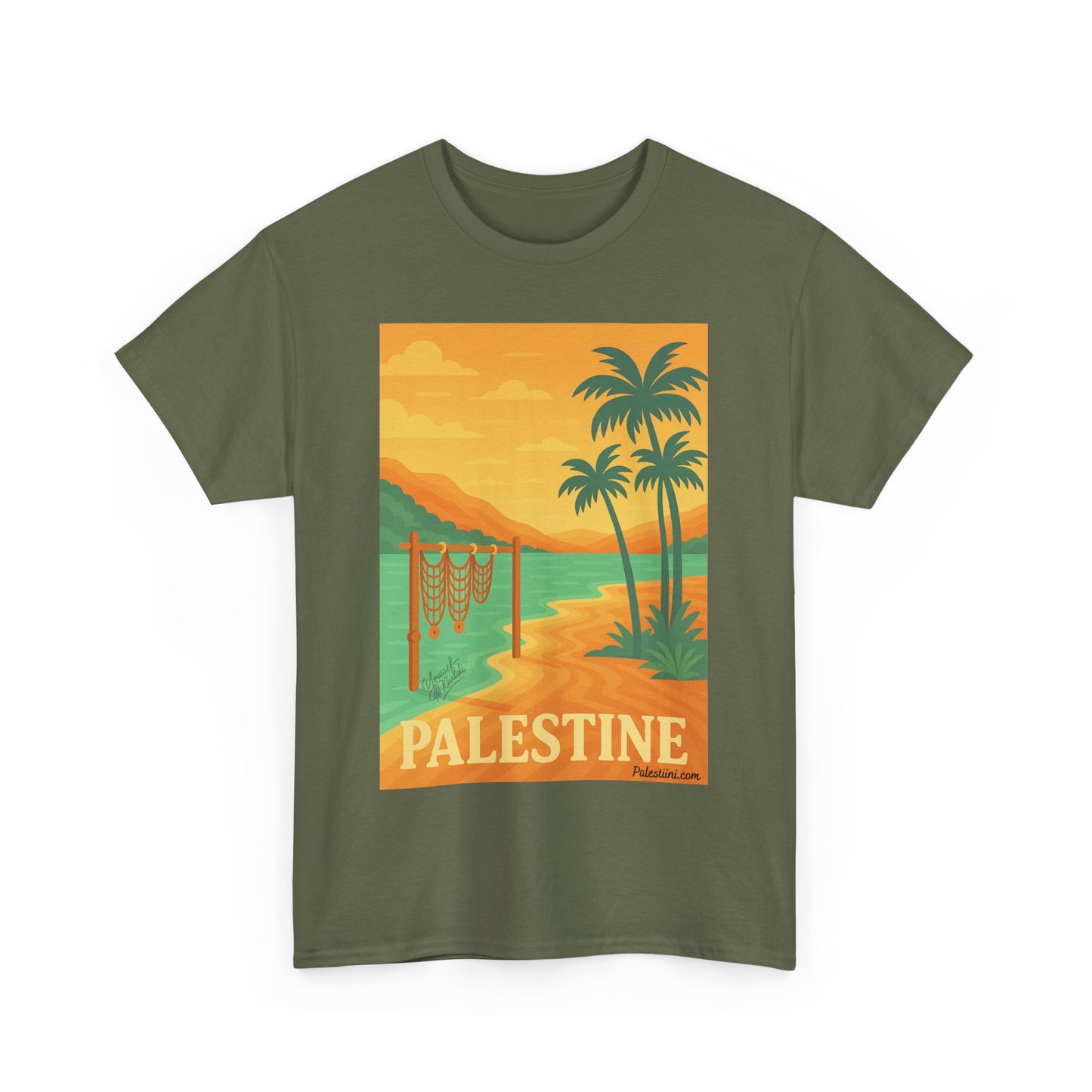 T-shirt Palestine - "Bord du Jourdain" - Impression Devant