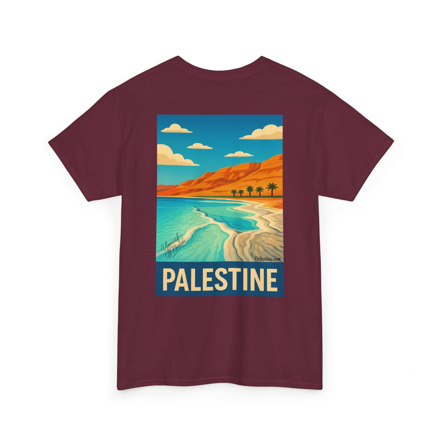 Tee shirt Palestine - "Vagues de Palestine" - Impression Dos