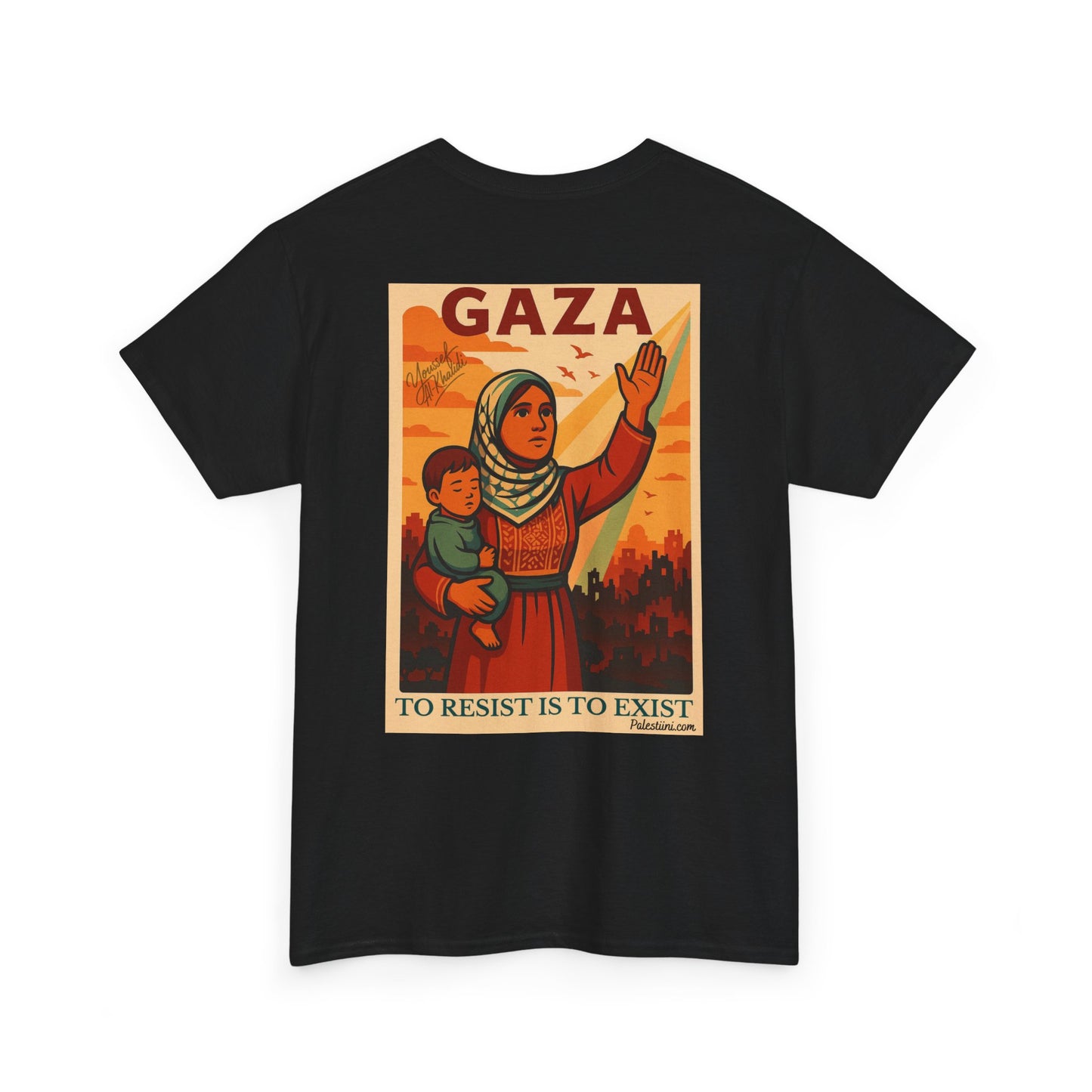 T-shirt Palestine - "Résister, c'est exister" - Impression Dos