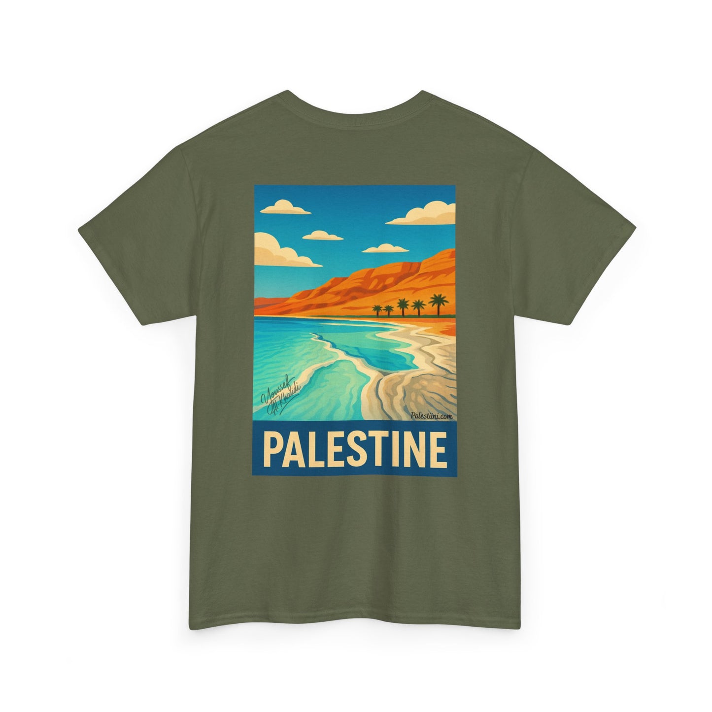 Tee shirt Palestine - "Vagues de Palestine" - Impression Dos
