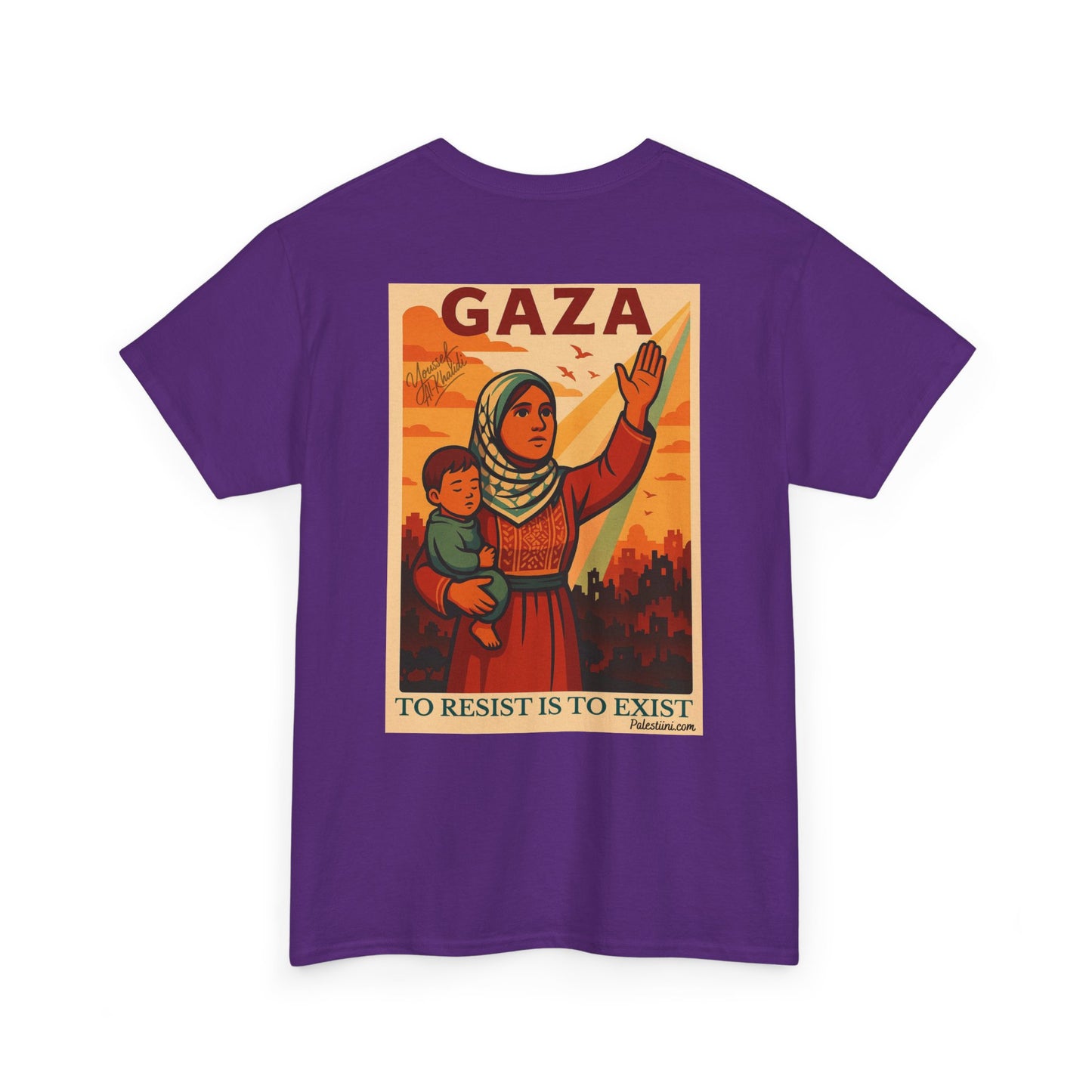 T-shirt Palestine - "Résister, c'est exister" - Impression Dos