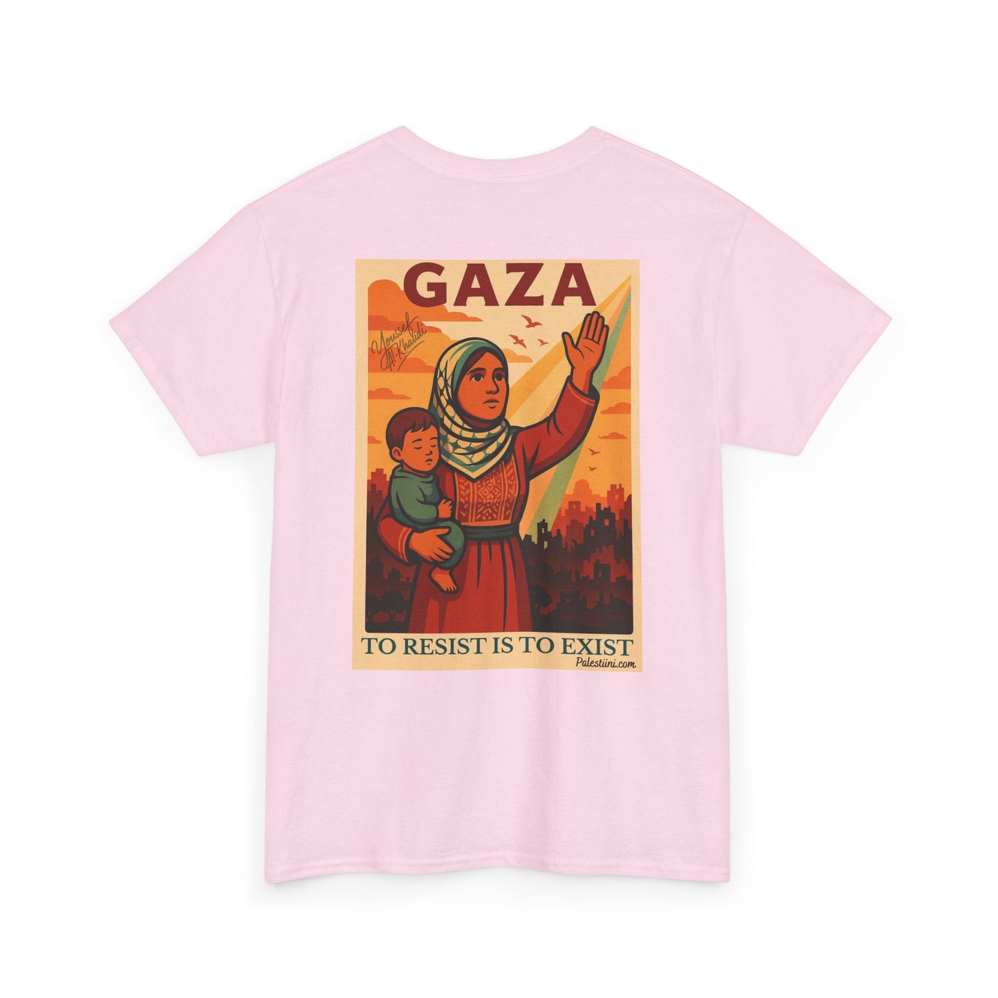 T-shirt Palestine - "Résister, c'est exister" - Impression Dos