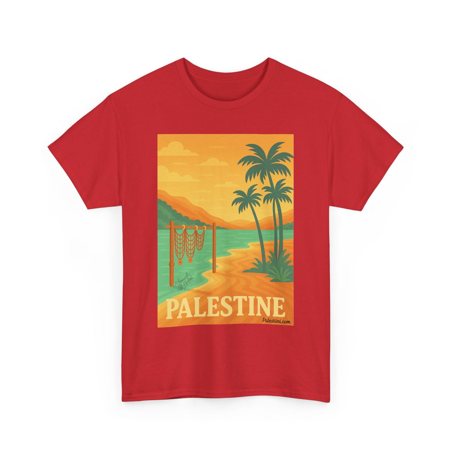 T-shirt Palestine - "Bord du Jourdain" - Impression Devant