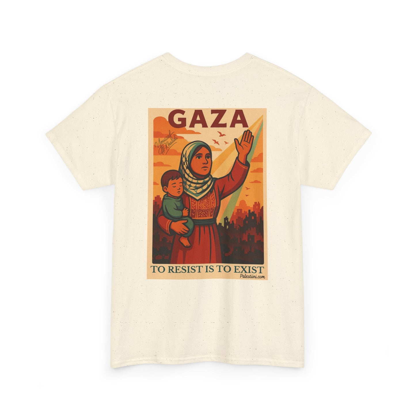 T-shirt Palestine - "Résister, c'est exister" - Impression Dos