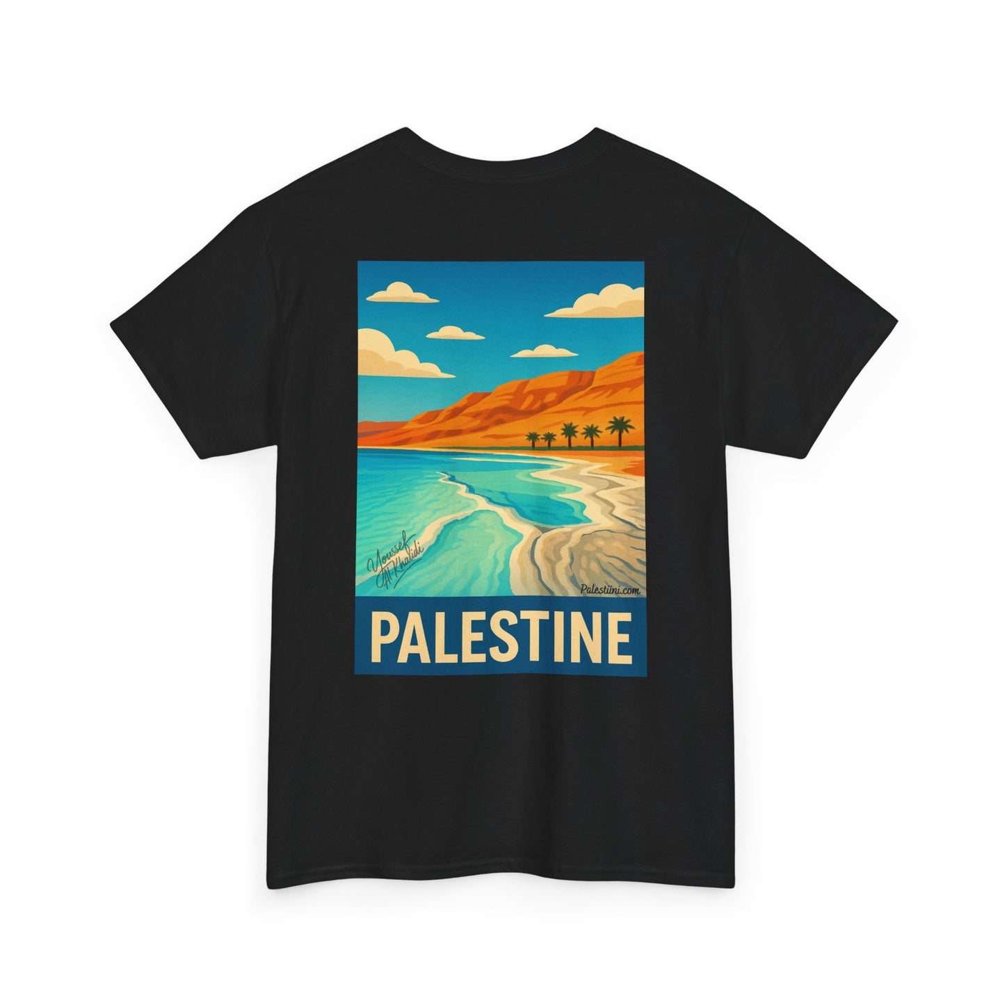 Tee shirt Palestine - "Vagues de Palestine" - Impression Dos