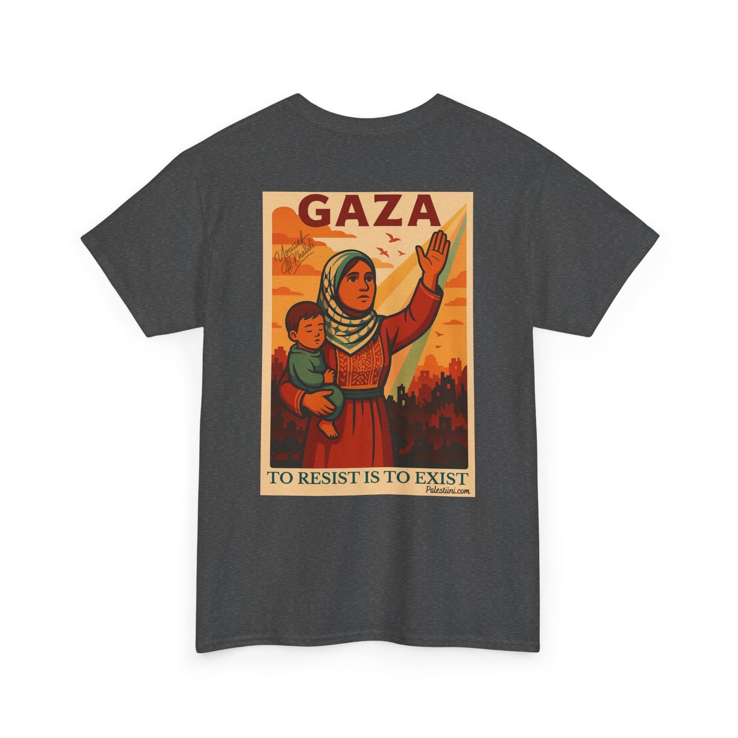 T-shirt Palestine - "Résister, c'est exister" - Impression Dos