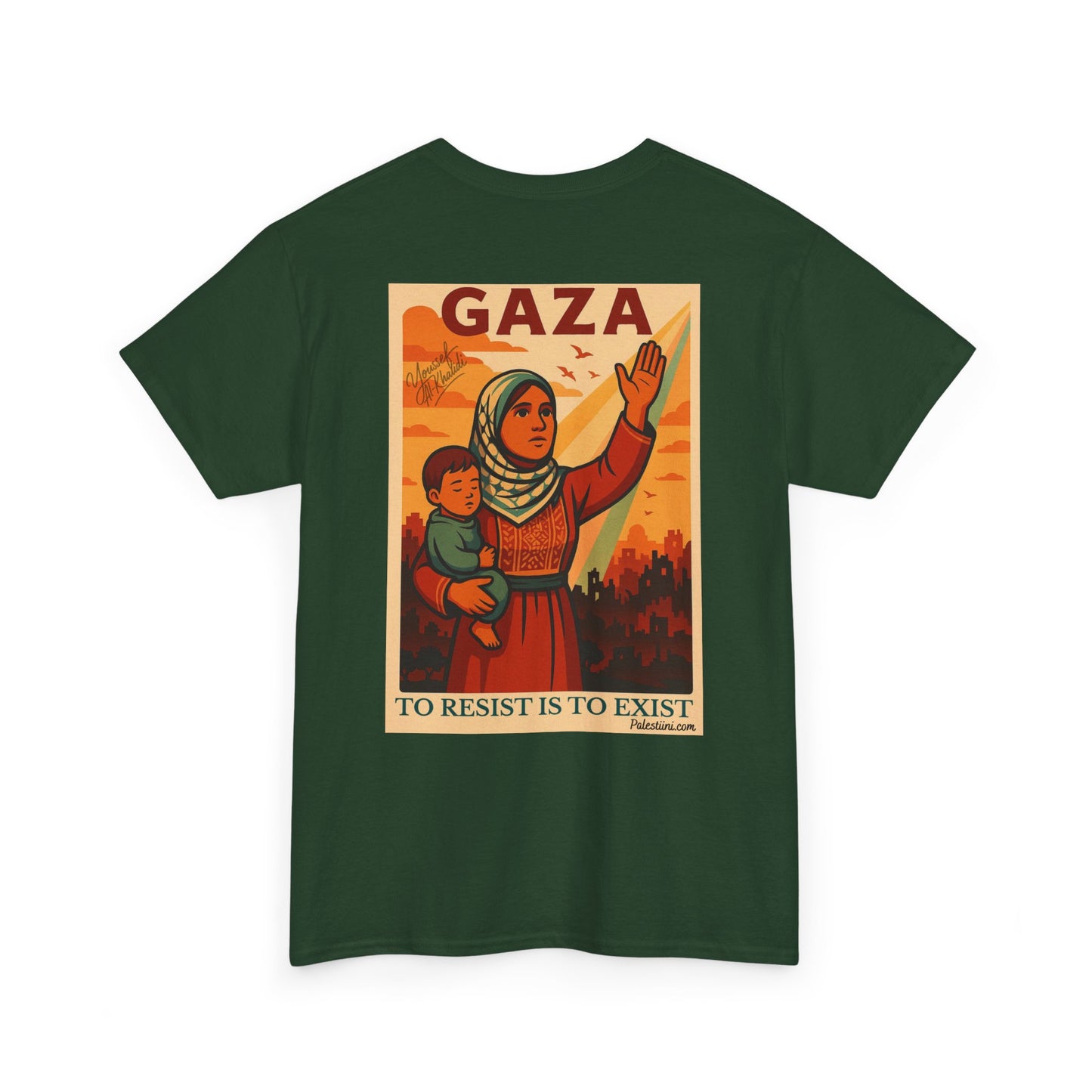 T-shirt Palestine - "Résister, c'est exister" - Impression Dos