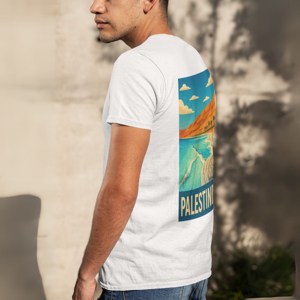 Tee shirt Palestine - "Vagues de Palestine" - Impression Dos