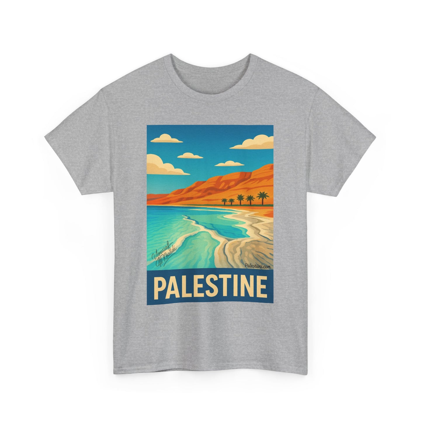 T-shirt Palestine - "Vagues de Palestine" - Impression Devant