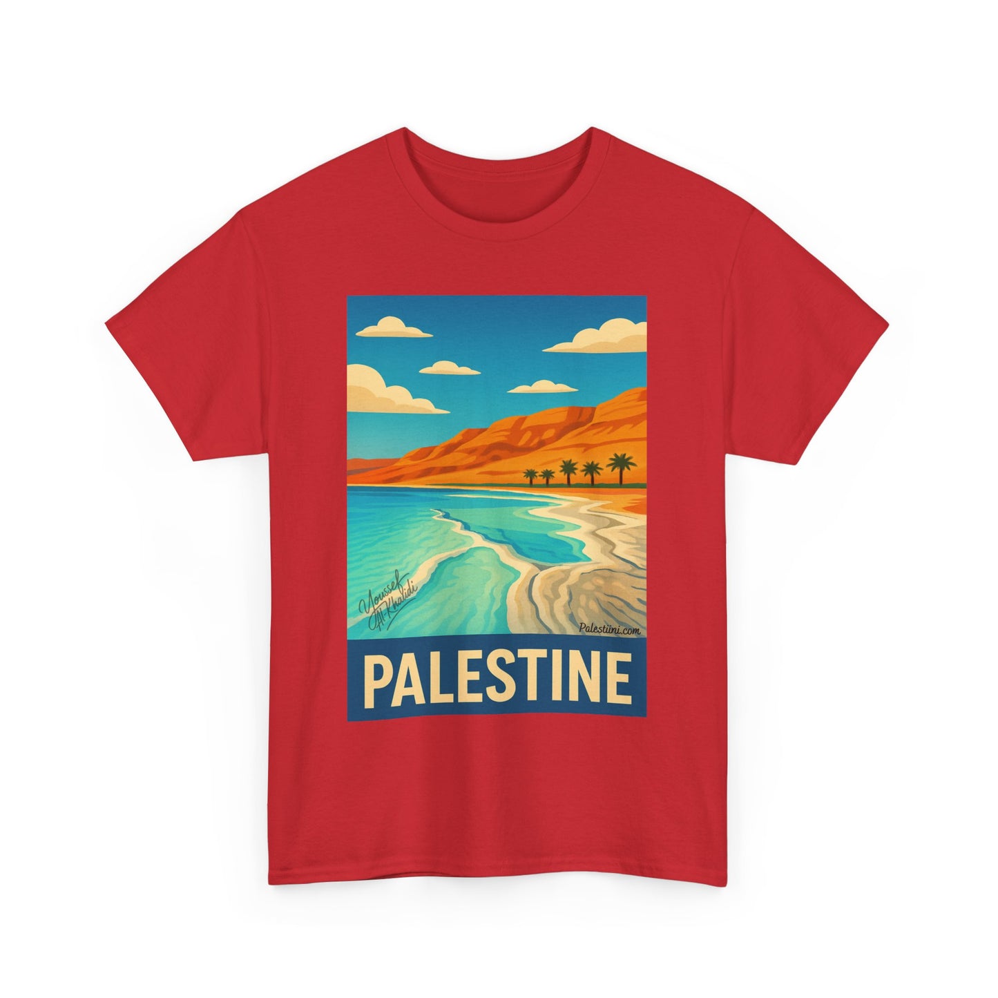 T-shirt Palestine - "Vagues de Palestine" - Impression Devant