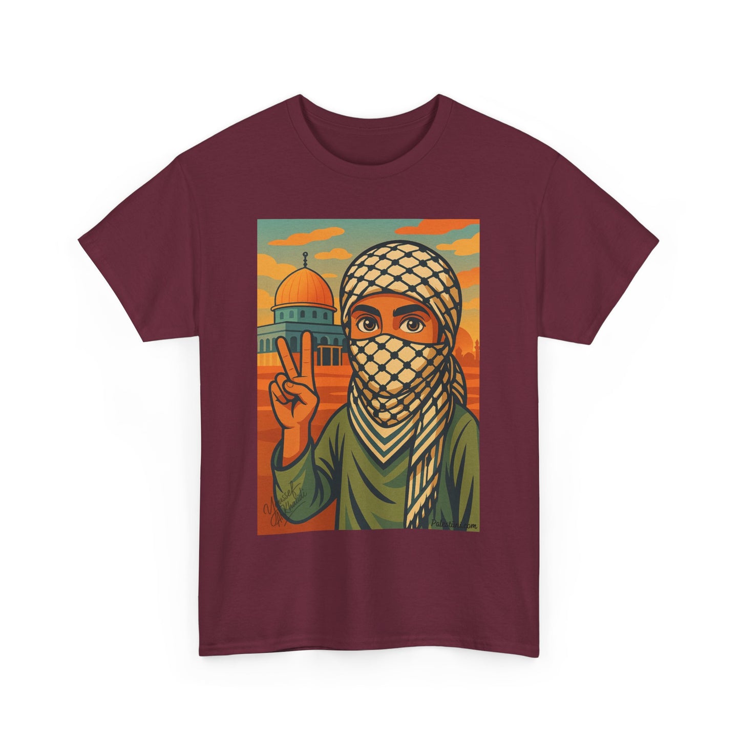 T shirt Palestine - "Paix & Héritage" - Impression Devant