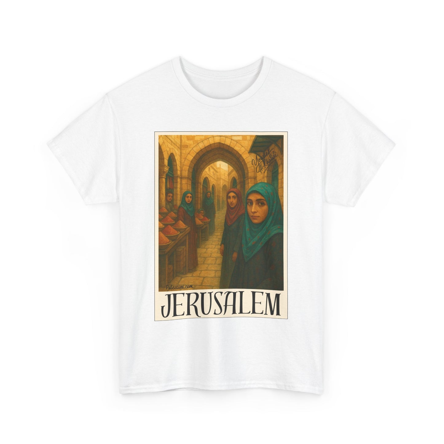 T-shirt Palestine - "Le Souk de Jerusalem" - Impression Devant