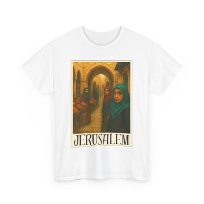 T-shirt Palestine - "Le Souk de Jerusalem" - Impression Devant