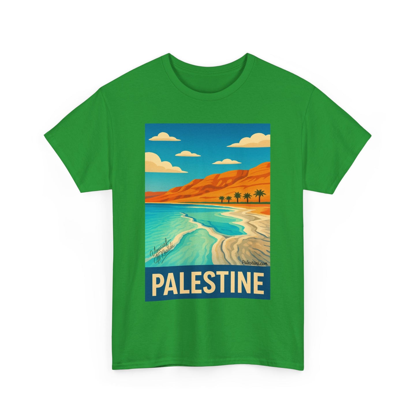 T-shirt Palestine - "Vagues de Palestine" - Impression Devant