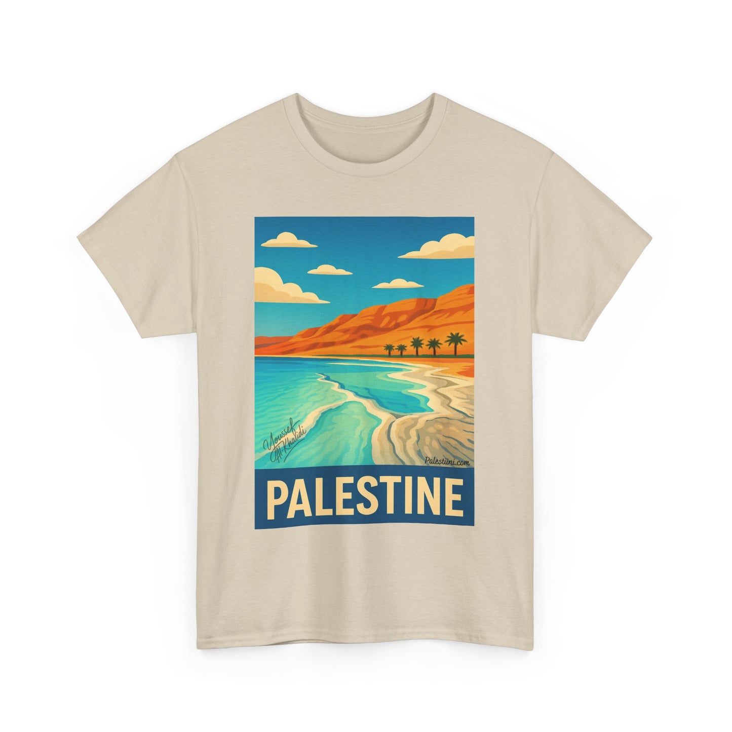 T-shirt Palestine - "Vagues de Palestine" - Impression Devant
