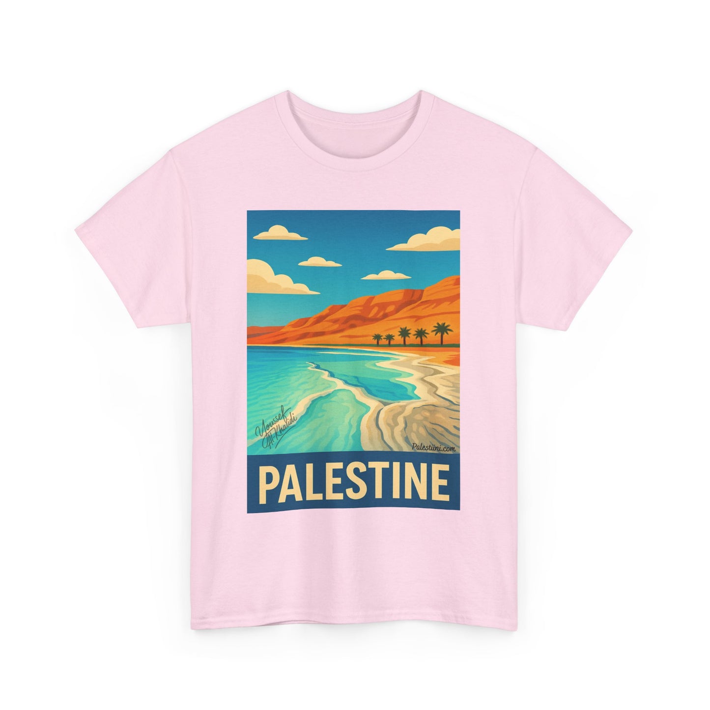 T-shirt Palestine - "Vagues de Palestine" - Impression Devant