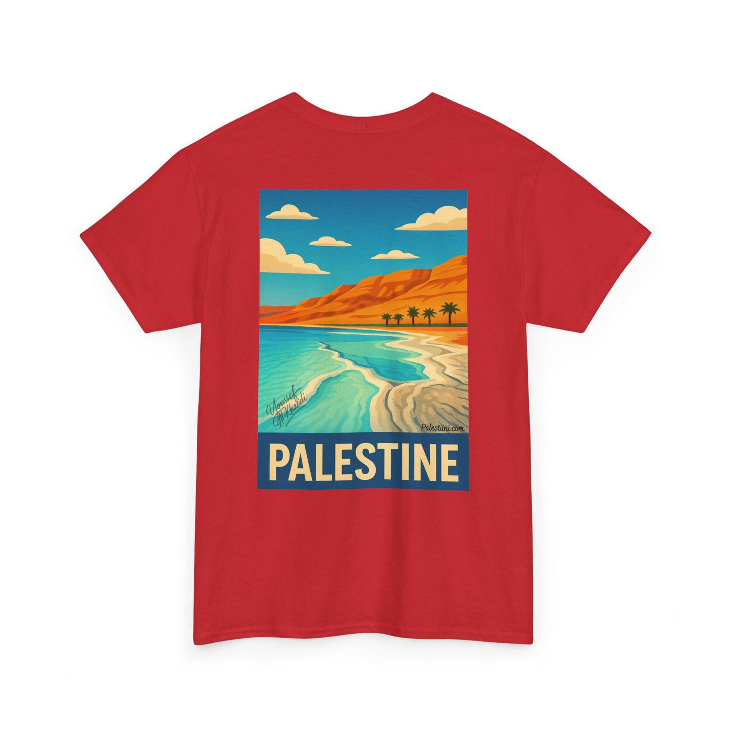 Tee shirt Palestine - "Vagues de Palestine" - Impression Dos