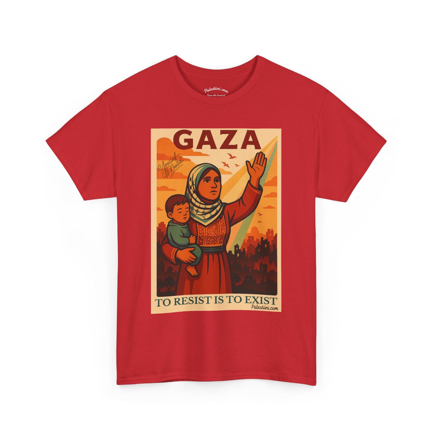 T-shirt Palestine - "Résister, c'est exister" - Impression Devant