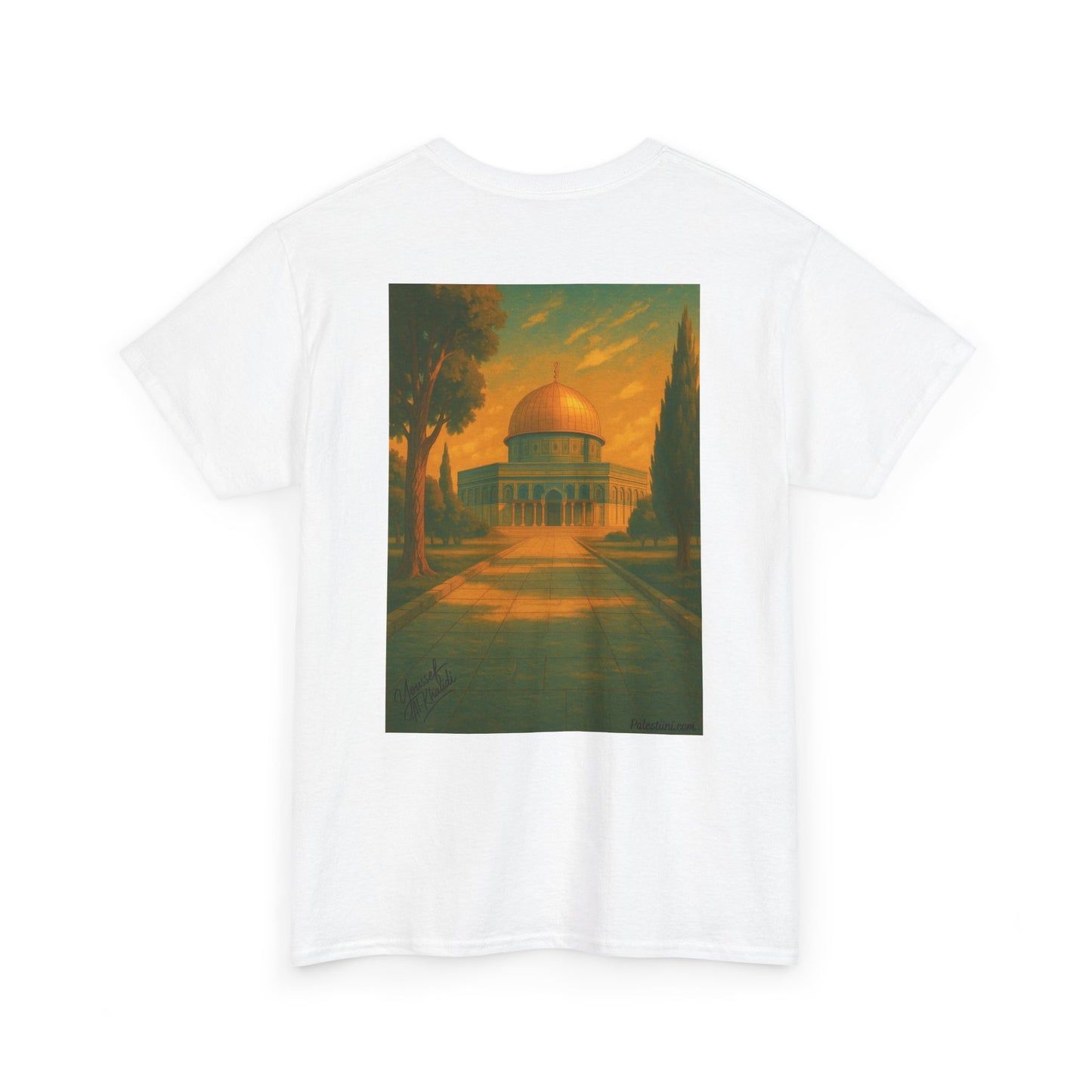 Palestine t shirt - "Al-Quds Eternelle" - Impression Dos et Cœur
