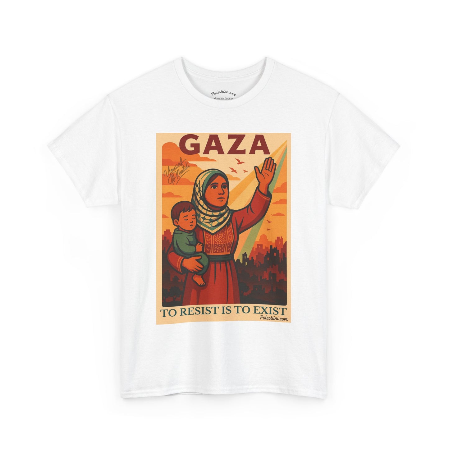 T-shirt Palestine - "Résister, c'est exister" - Impression Devant