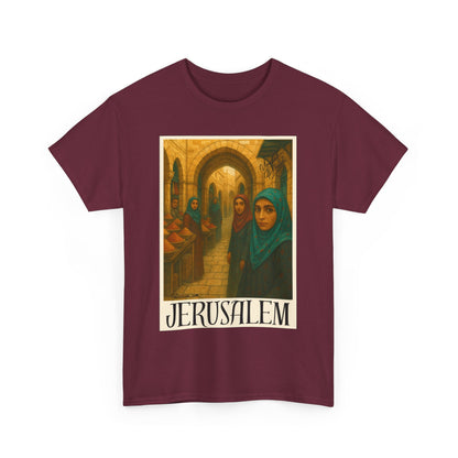 T-shirt Palestine - "Le Souk de Jerusalem" - Impression Devant