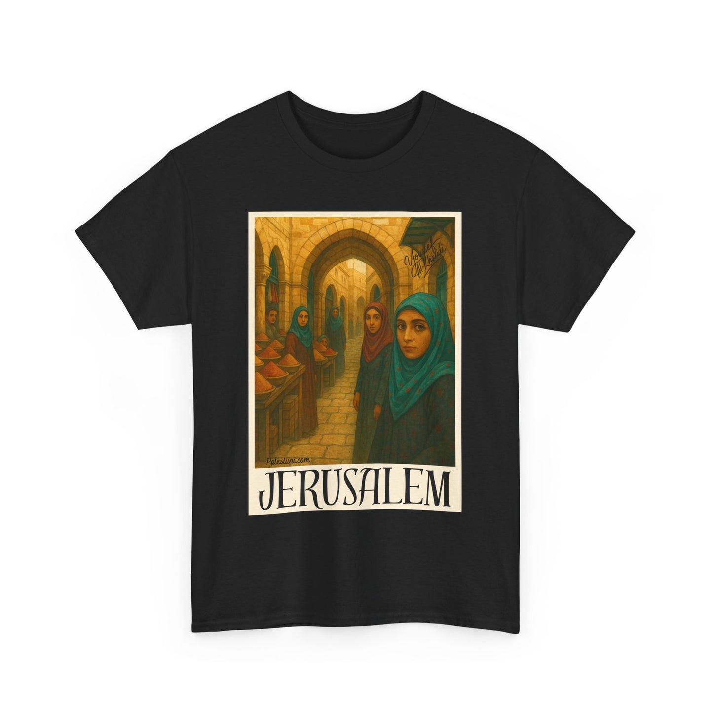 T-shirt Palestine - "Le Souk de Jerusalem" - Impression Devant