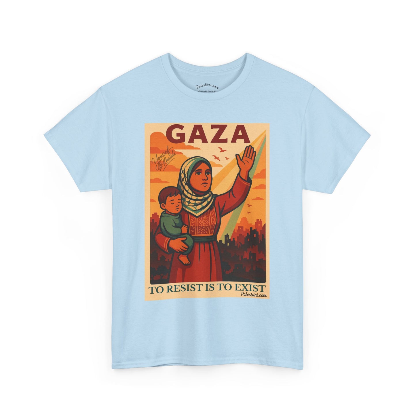 T-shirt Palestine - "Résister, c'est exister" - Impression Devant