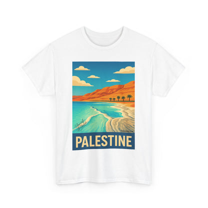 T-shirt Palestine - "Vagues de Palestine" - Impression Devant