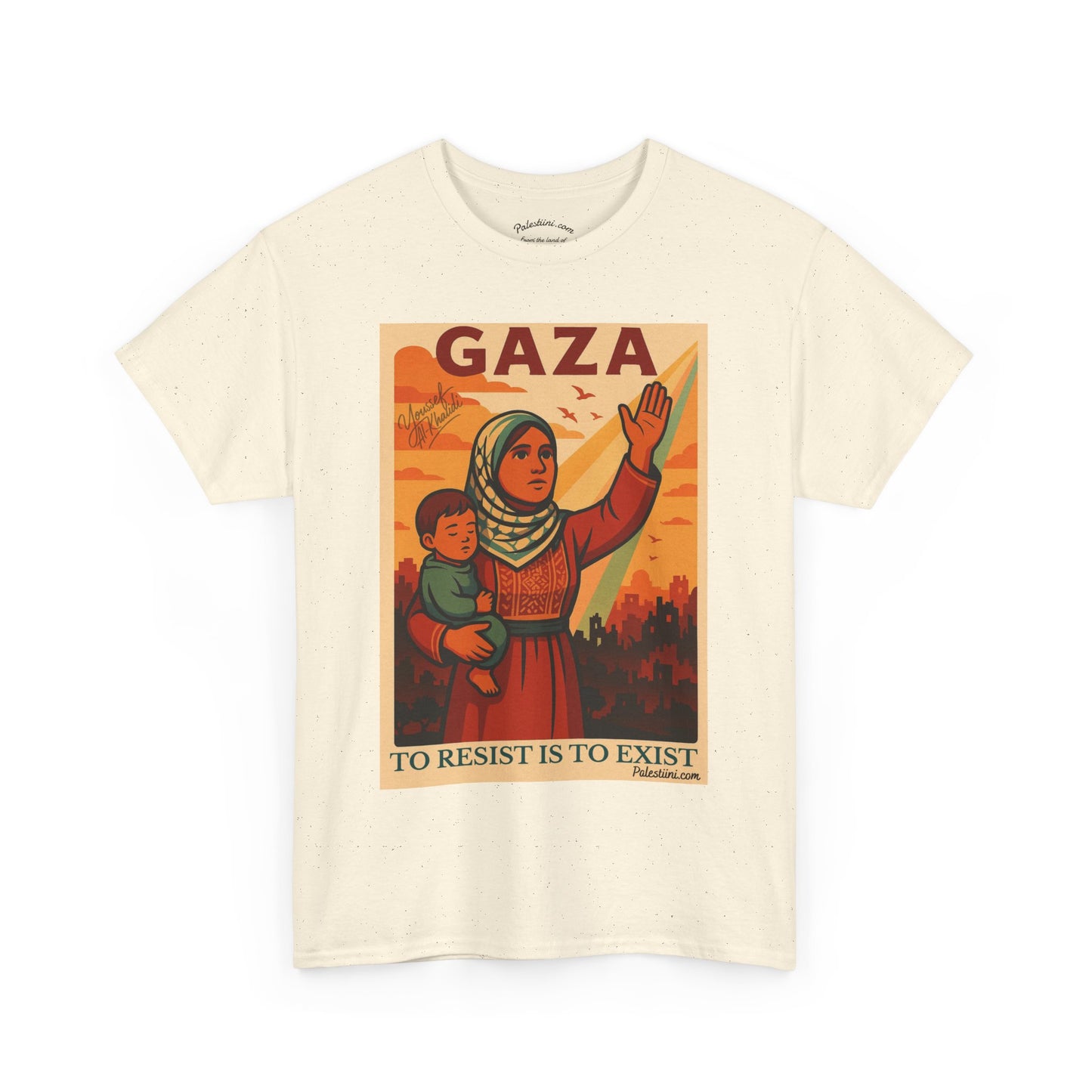 T-shirt Palestine - "Résister, c'est exister" - Impression Devant