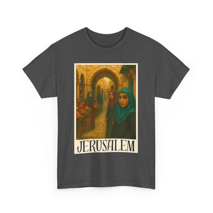 T-shirt Palestine - "Le Souk de Jerusalem" - Impression Devant